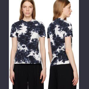 Proenza Schouler White Label Blue + White Tie Dye T-Shirt - Size M